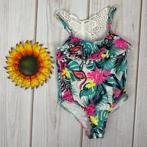 betsey johnson toddler girls crochet one piece swimsuit 2T